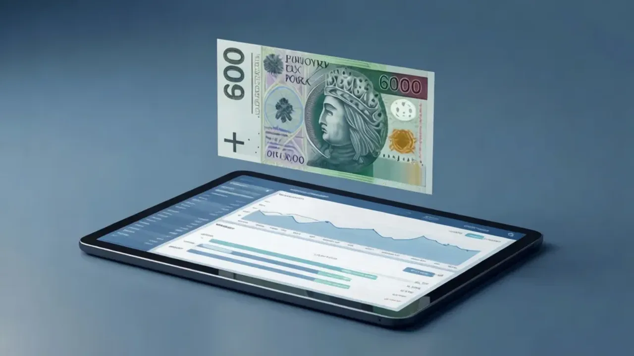 6000 brutto ile to netto do 26 roku życia? Praktyczny poradnik 2026 Wykres finansowy przedstawiający 6000 brutto ile to netto do 26 roku życia na nowoczesnym tablecie.