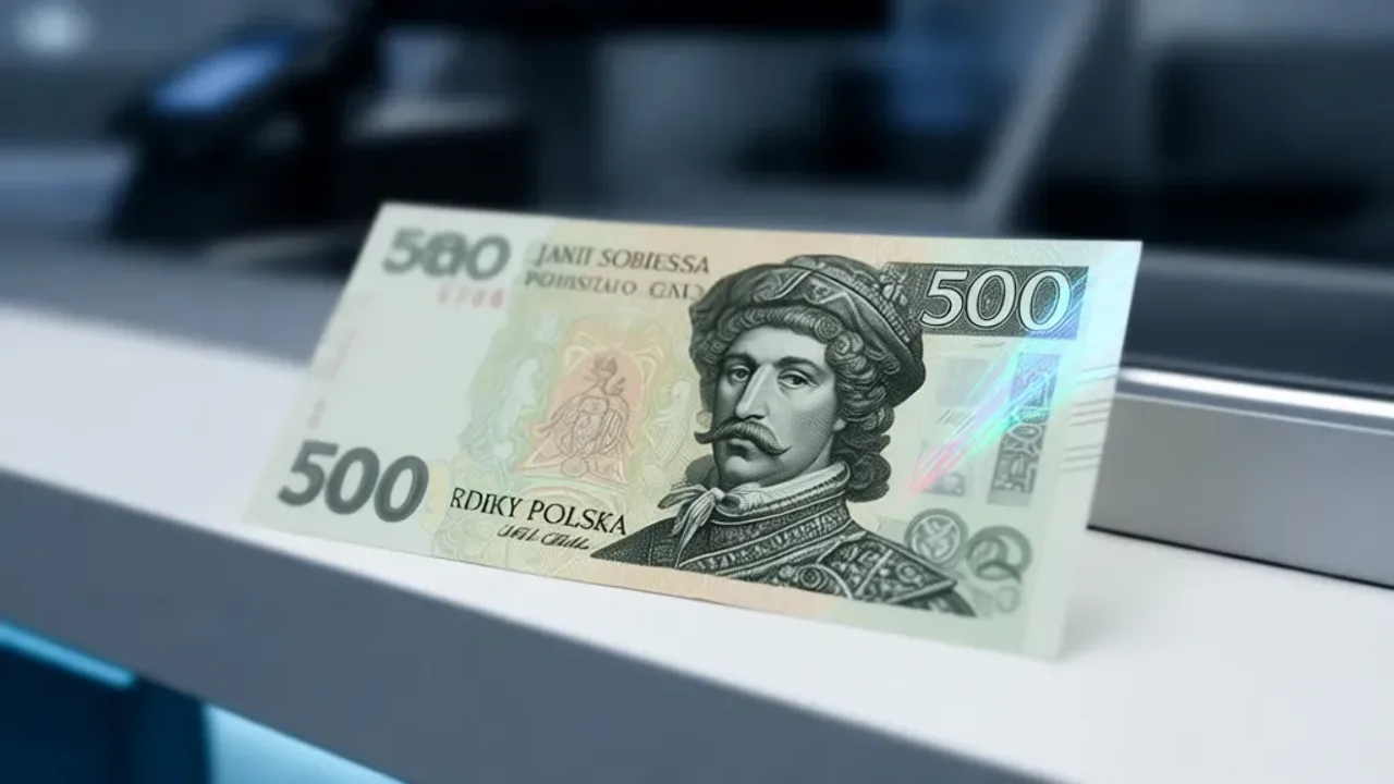 Banknot 500 zł wycofany? Sprawdzone fakty i weryfikacja autentyczności Banknot 500 zł wycofany z obiegu – zbliżenie na zabezpieczenia i wizerunek króla Jana III Sobieskiego na polskim banknocie.